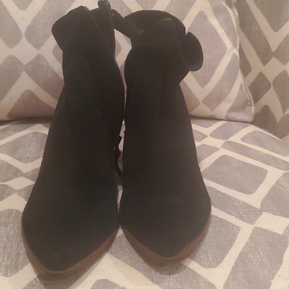 Black suede booties